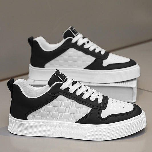 Plaid Lace-Up Sneakers for Men