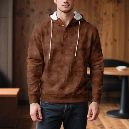 Men’s Jacquard Hooded Sweater Coat