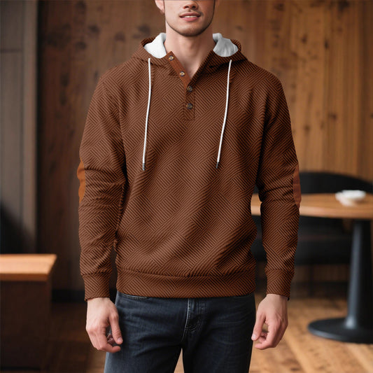Men’s Jacquard Hooded Sweater Coat