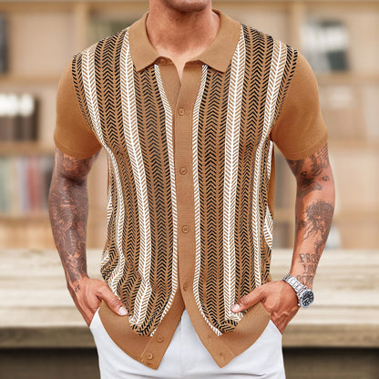Men’s Striped Jacquard Sweater T-shirt