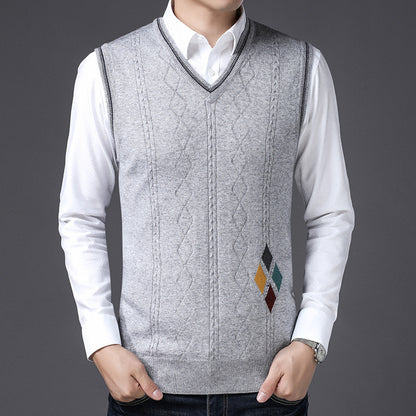 V-Neck Wool Vest for Fall & Winter