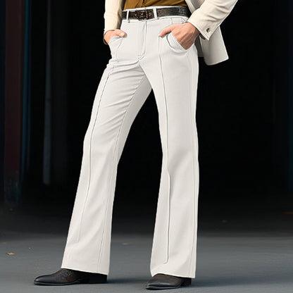 Men’s Twill Stretch Slim Bell-Bottom Pants