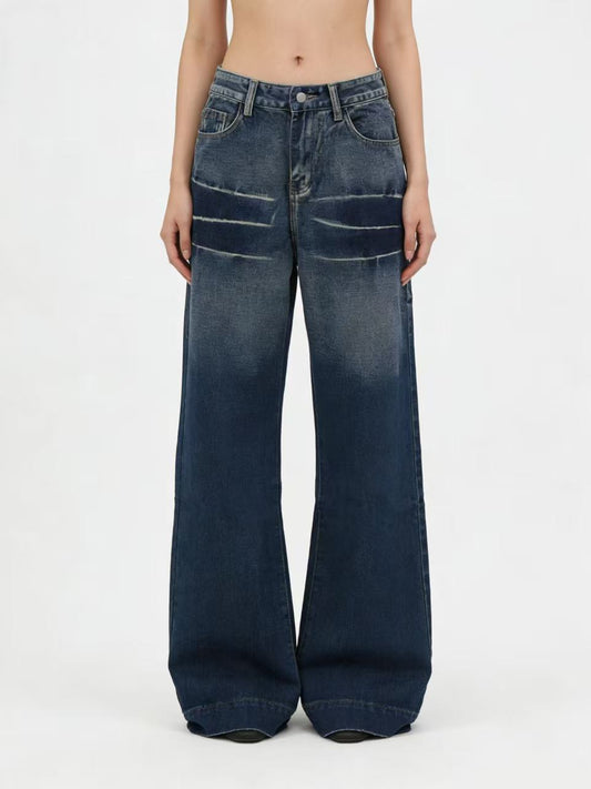 Women’s Washed Gradient Casual Straight Leg Jeans