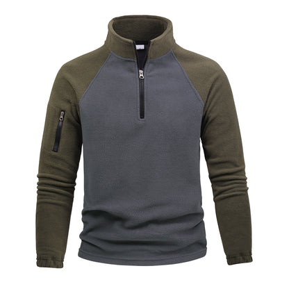 Contrast Zipper Pullover Top