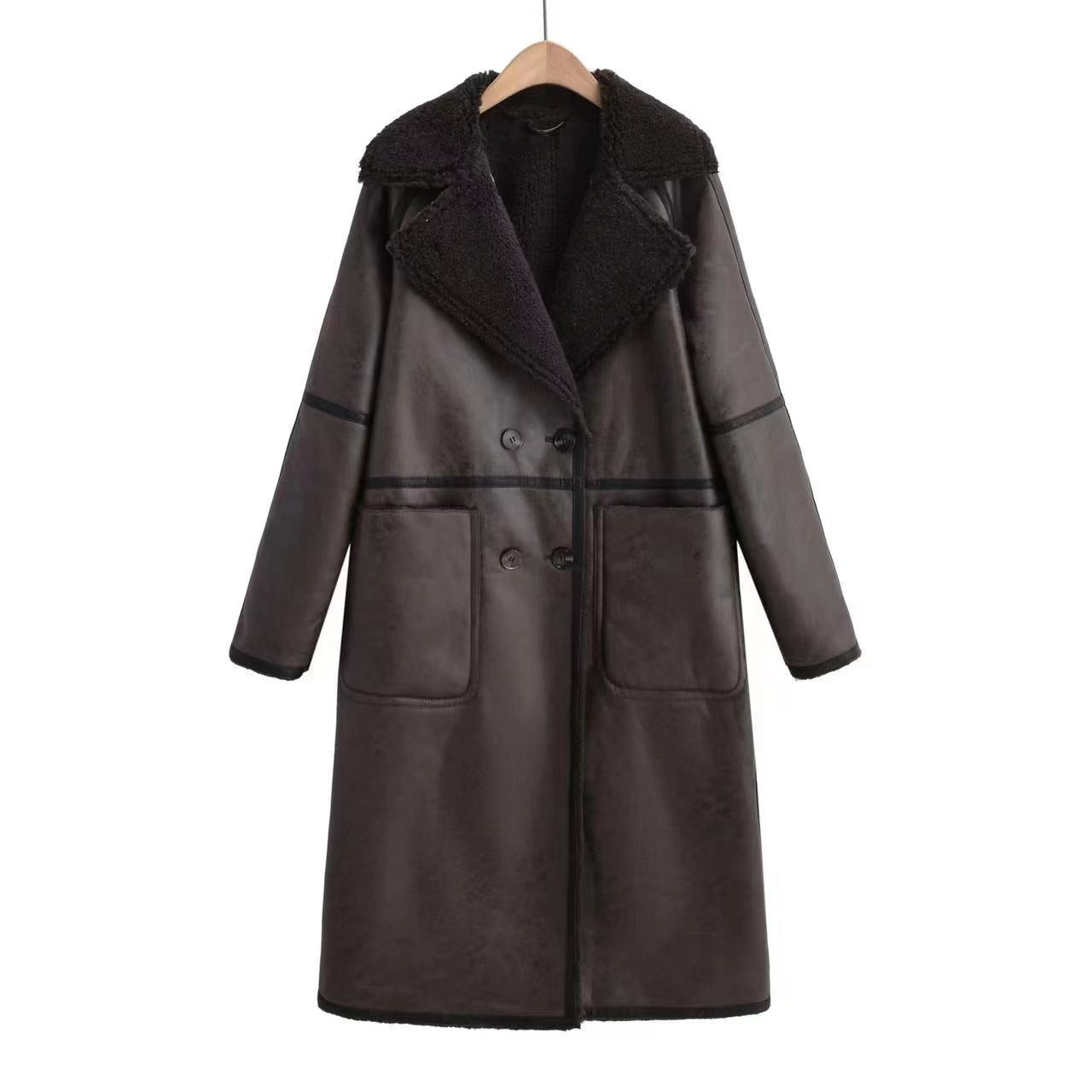 Winter Double-Breasted Belted Trench Coat