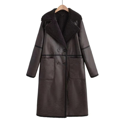 Winter Double-Breasted Belted Trench Coat