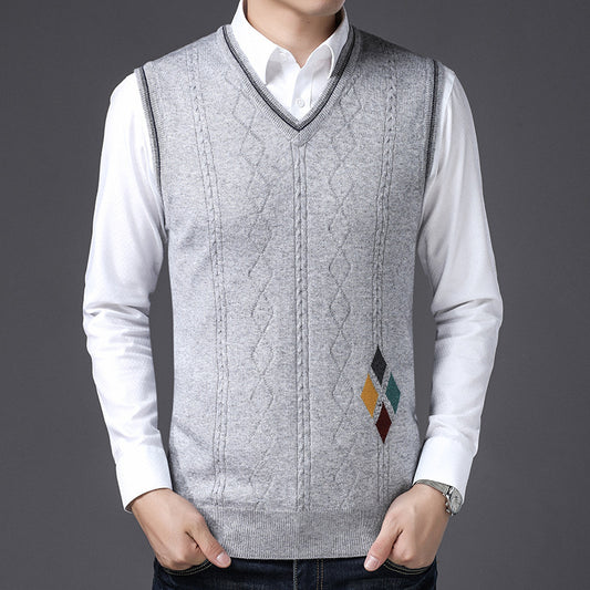 V-Neck Wool Vest for Fall & Winter