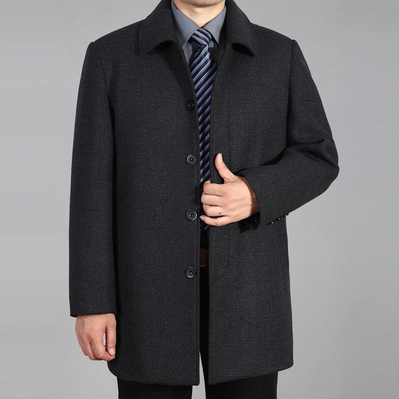 Men's Woolen Coat Mid-length