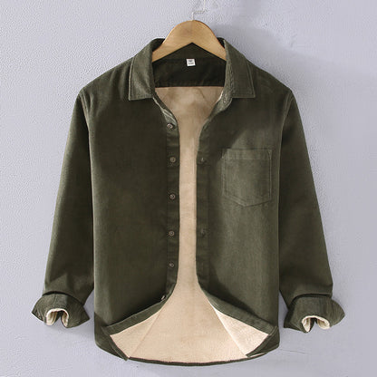 Men’s Square Collar Corduroy Shirt
