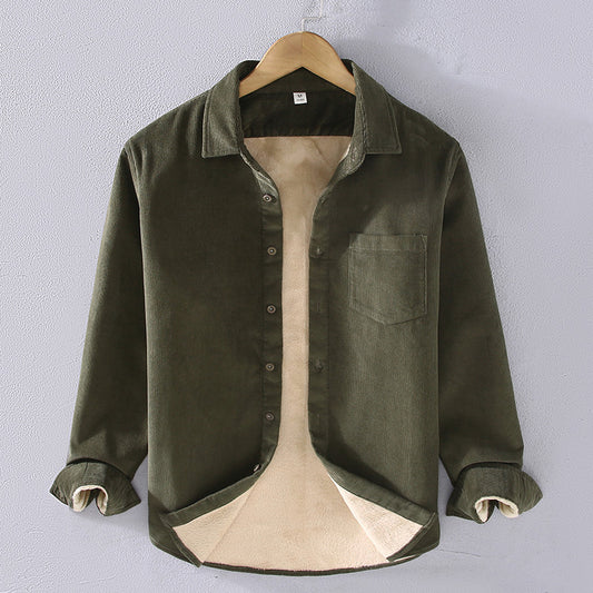 Men’s Square Collar Corduroy Shirt