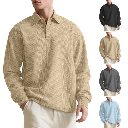 Jacquard Lapel Polo Sweater