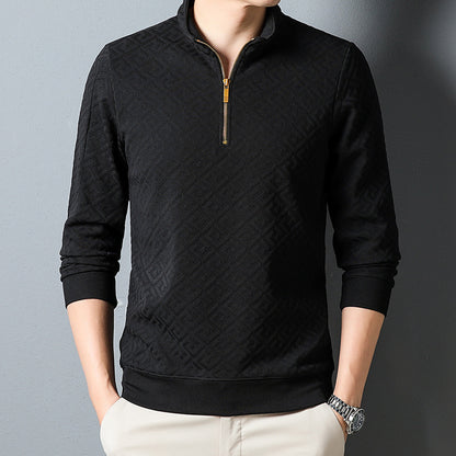 Long Sleeve Zipper Lapel Tee