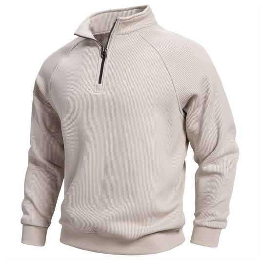 Half-Zip Fleece Stand Sweater
