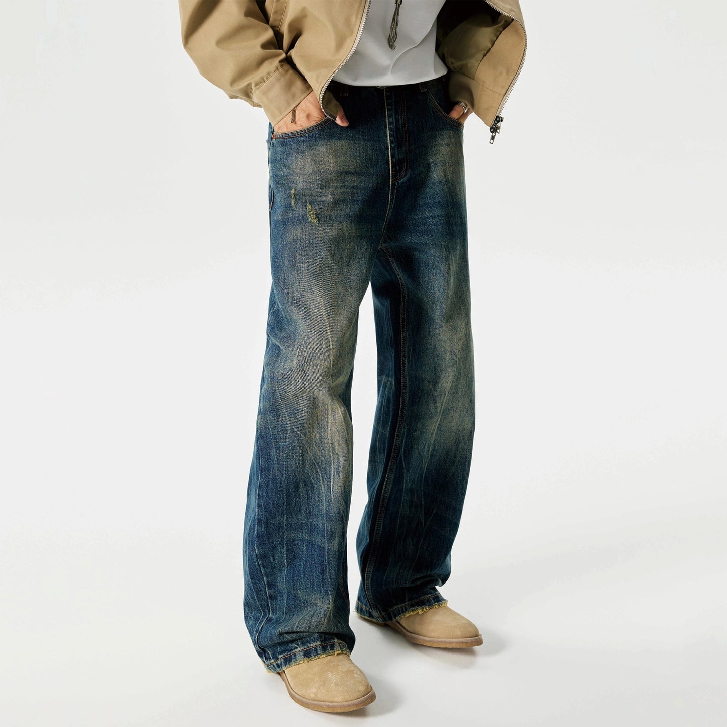 Micro-Flared Water-Scrape Jeans