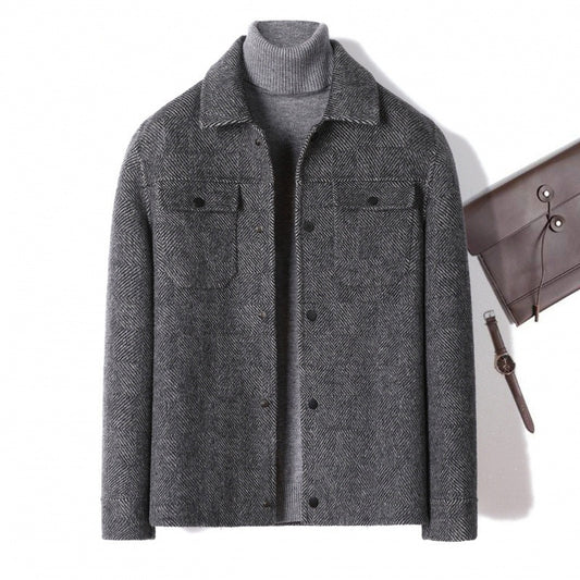 Men’s Alpaca Double‑Faced Cashmere Wool Jacket