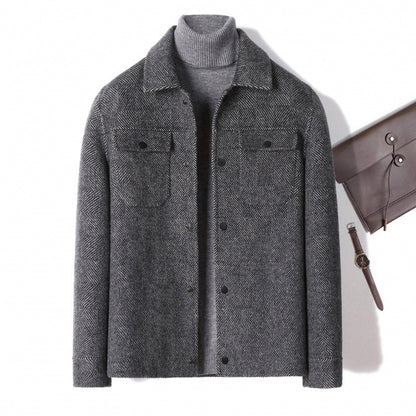 Men’s Alpaca Double‑Faced Cashmere Wool Jacket