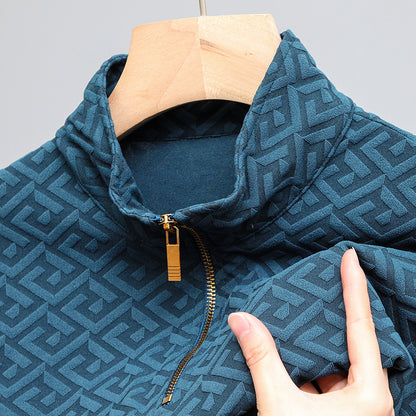Long Sleeve Zipper Lapel Tee