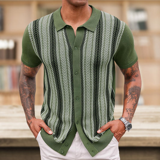 Men’s Striped Jacquard Sweater T-shirt