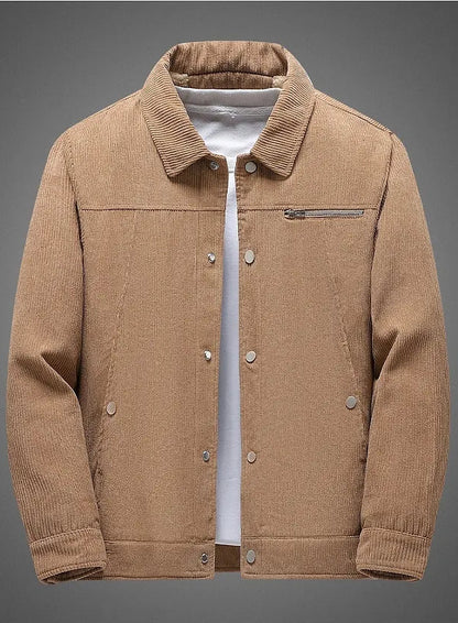 Winter Slim Retro Lapels Thick Corduroy Coat