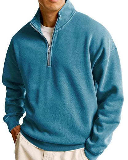 Half-Zip Stand Collar Sweater