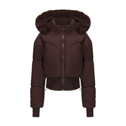 Women’s Hooded Fur Collar Jacket