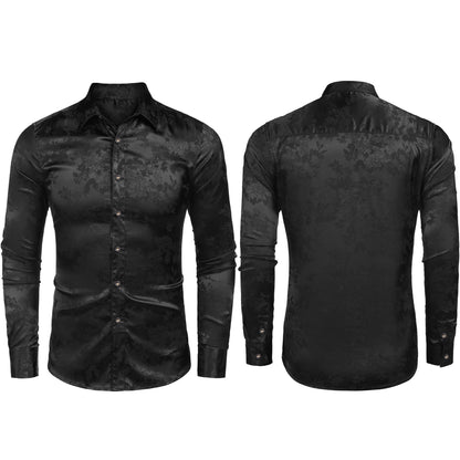 Silk Satin Retro Dress Shirt