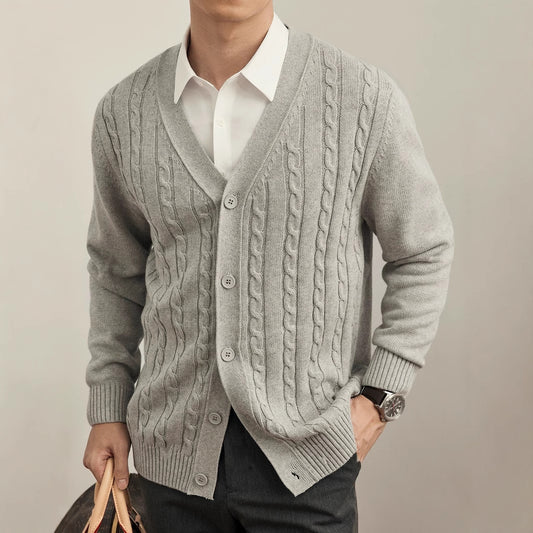 Youth Solid Color Knitted Cardigan