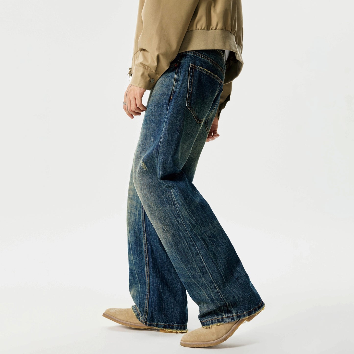 Micro-Flared Water-Scrape Jeans