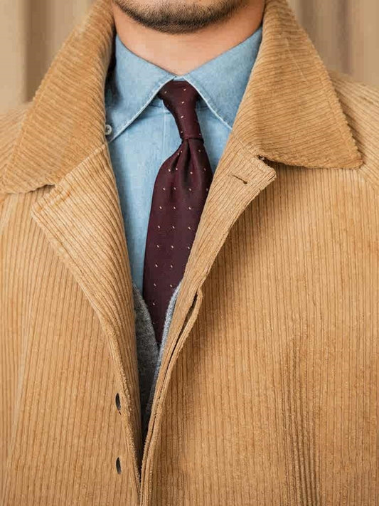 Autumn Corduroy Long-Cut Coat