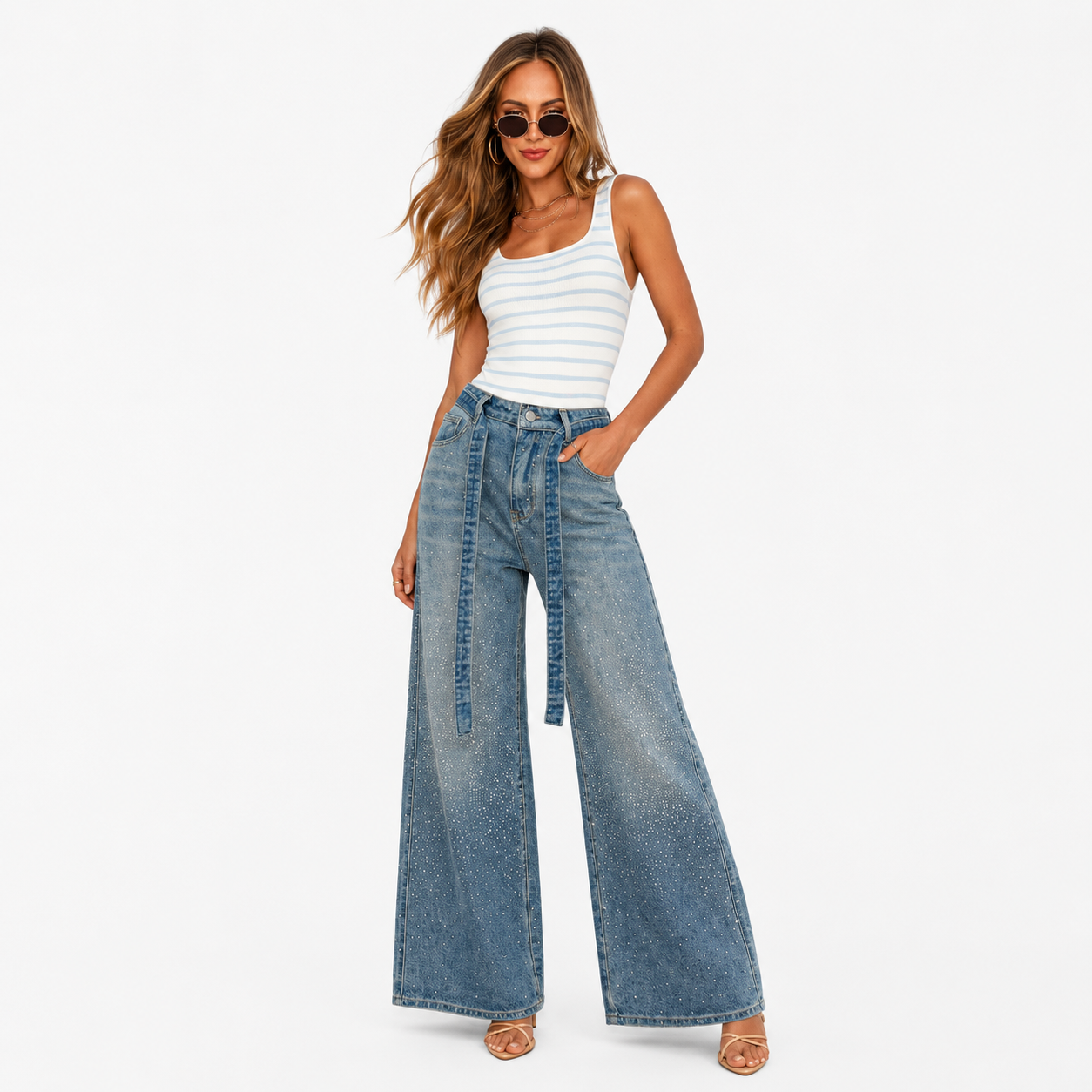 Loose Fit High-Waist Wide Leg Jeans