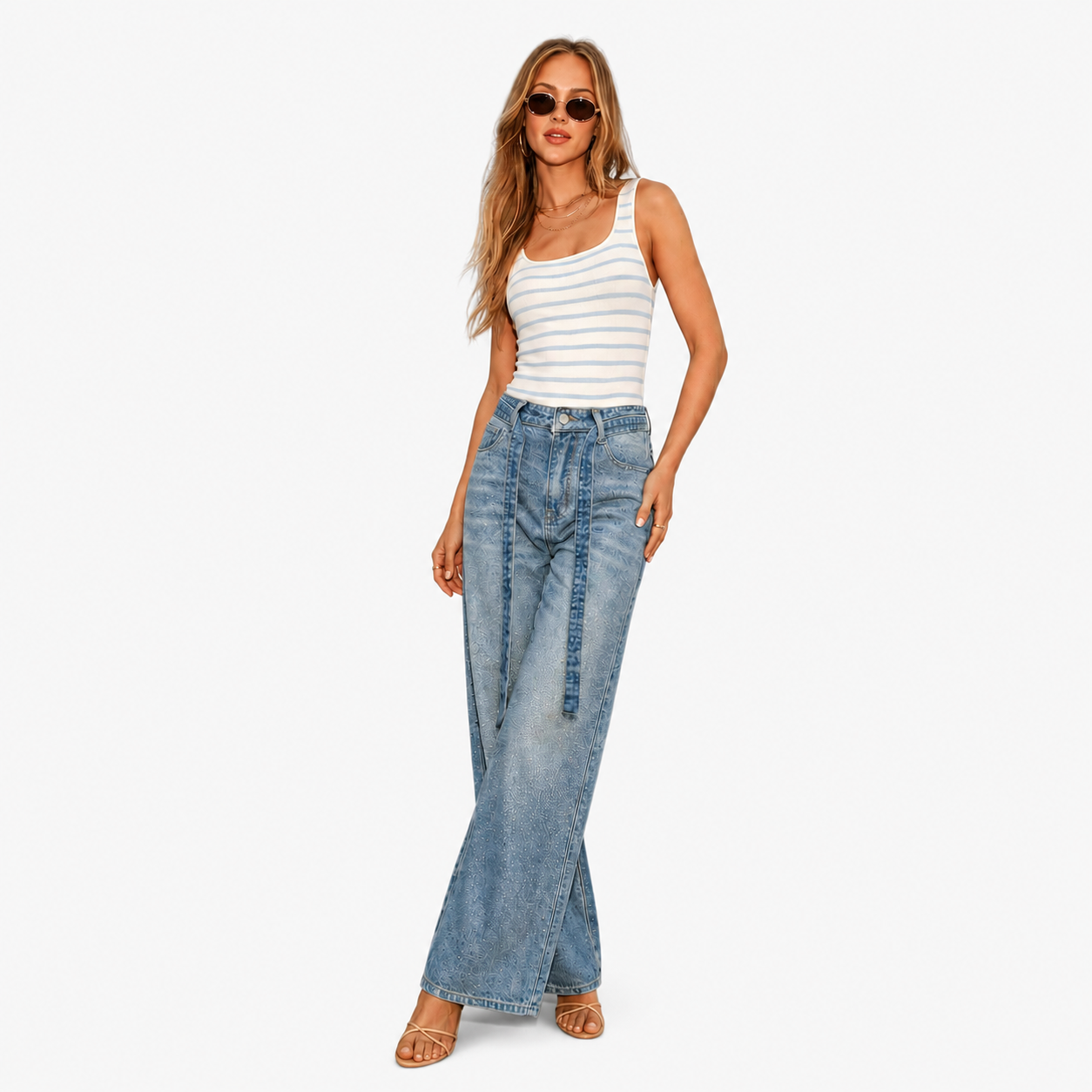 Loose Fit High-Waist Wide Leg Jeans