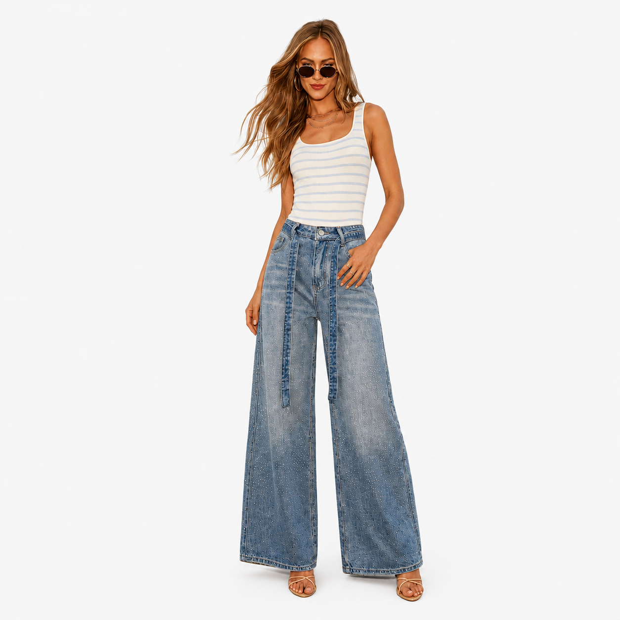 Loose Fit High-Waist Wide Leg Jeans