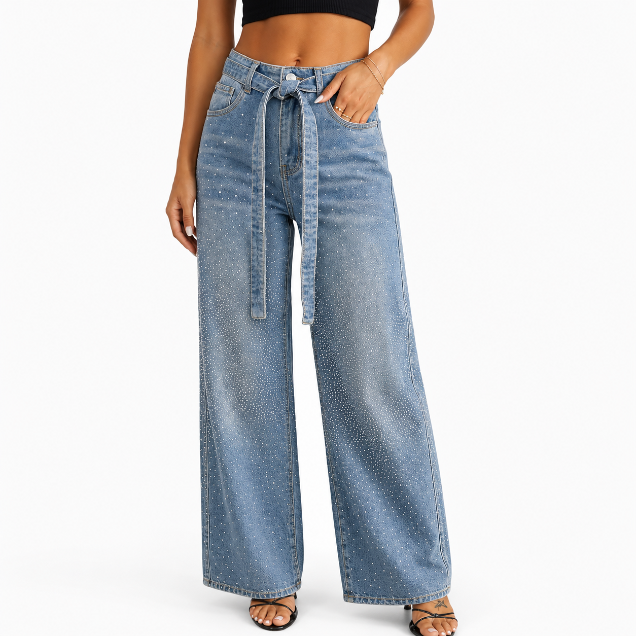 Loose Fit High-Waist Wide Leg Jeans