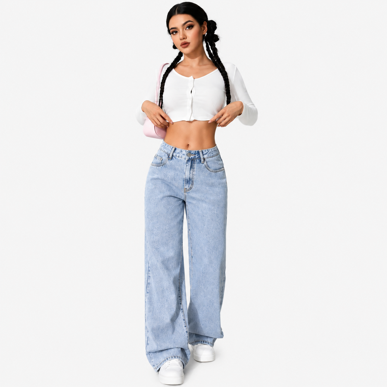 Loose Fit Straight Leg Casual Trousers