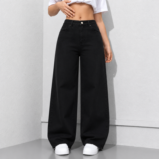 Loose Fit Straight Leg Casual Trousers