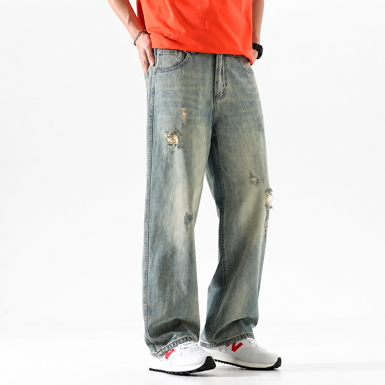 Men’s Trendy Loose American Retro Jeans