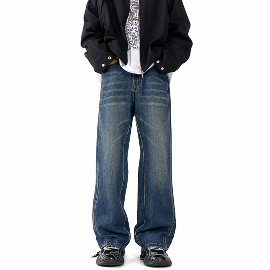 High Street Wave Line Washed Jeans