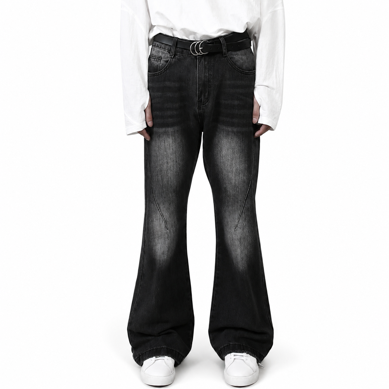 American Retro White Bootcut Wide Leg Jeans
