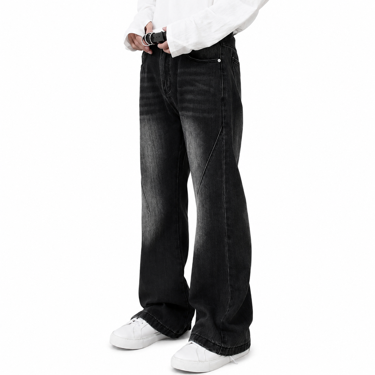 American Retro White Bootcut Wide Leg Jeans