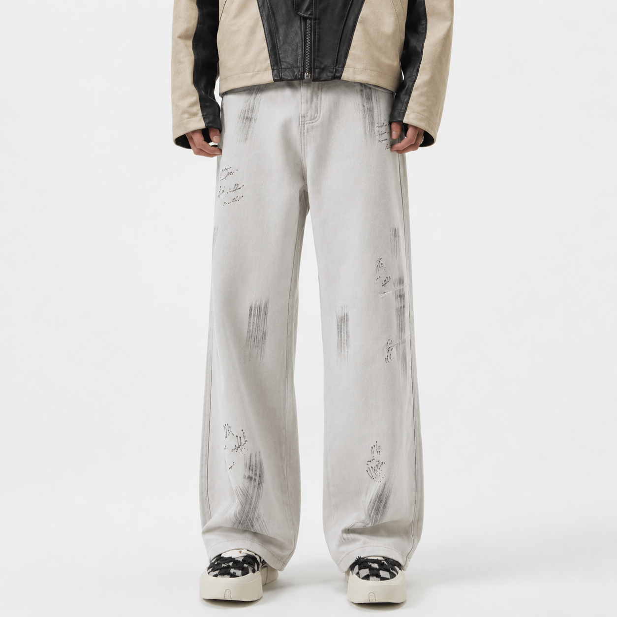 American Street Hip Hop Tie-dyed Washed Jeans