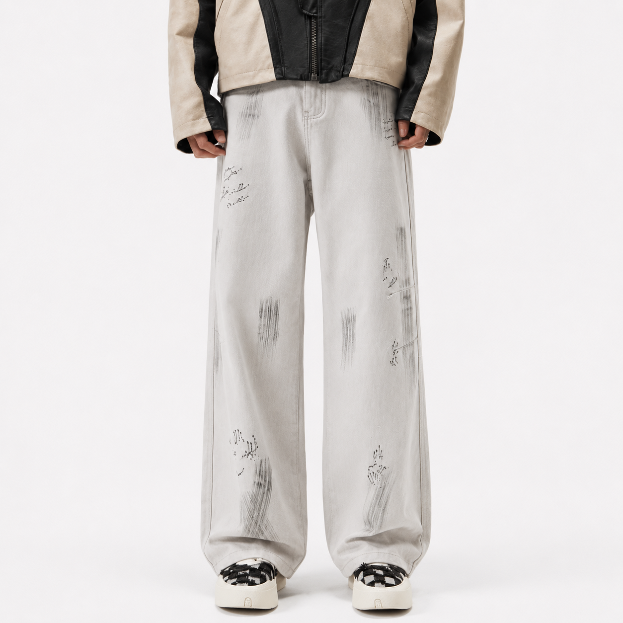 American Street Hip Hop Tie-dyed Washed Jeans