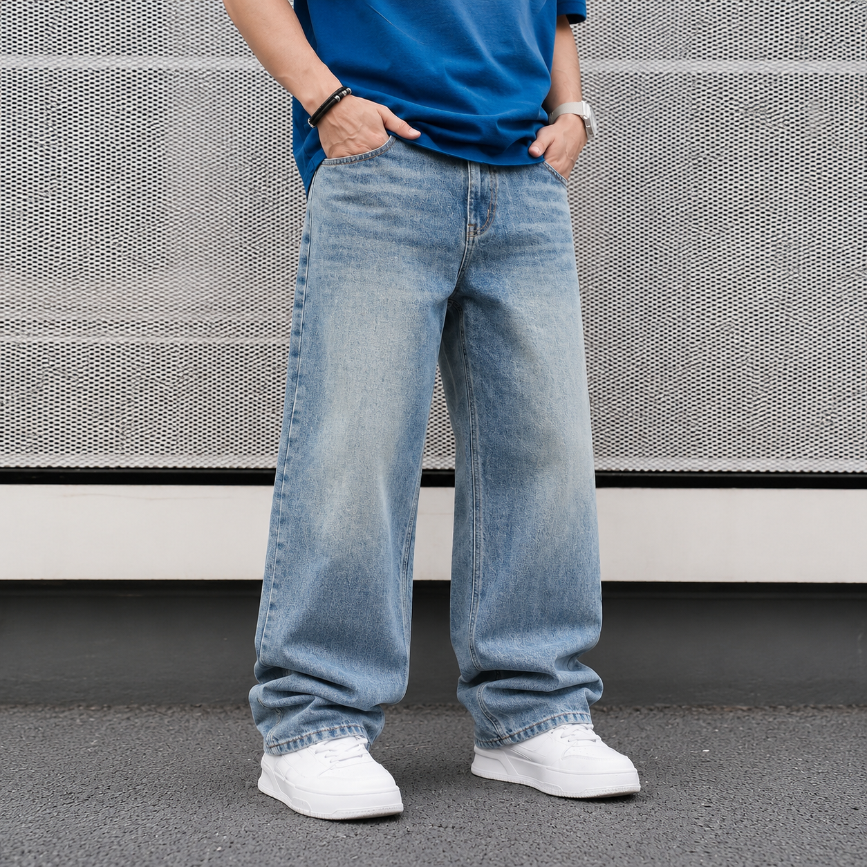 Men's Casual Baggy Wash Jeans