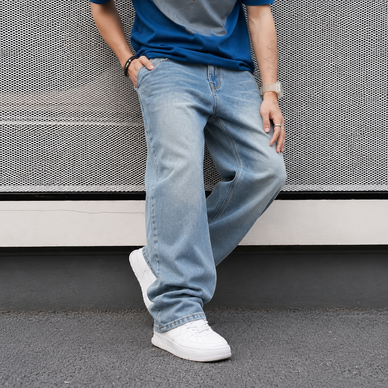 Men's Casual Baggy Wash Jeans