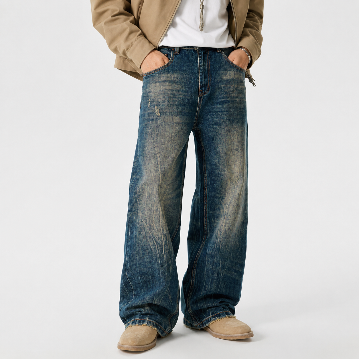 Loose Micro-flared Baggy Jeans