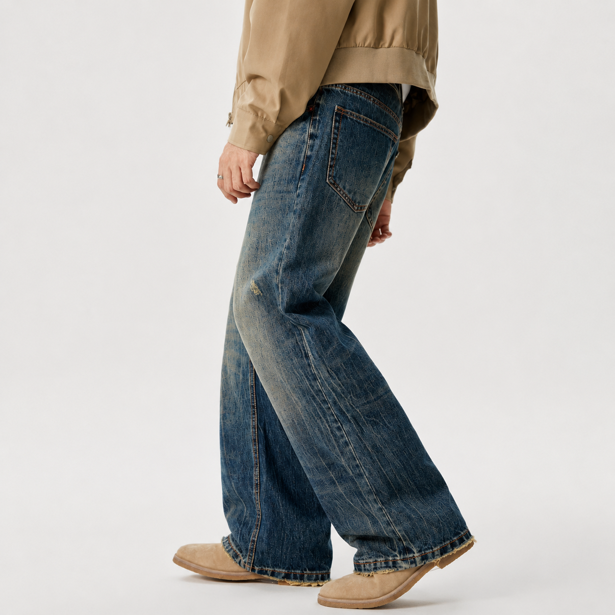 Loose Micro-flared Baggy Jeans