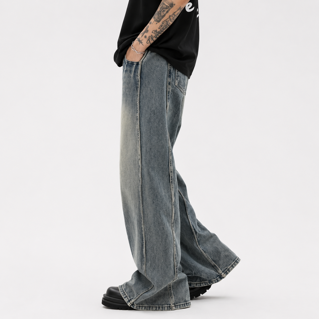 High Street Loose Draping Wide Leg Pants