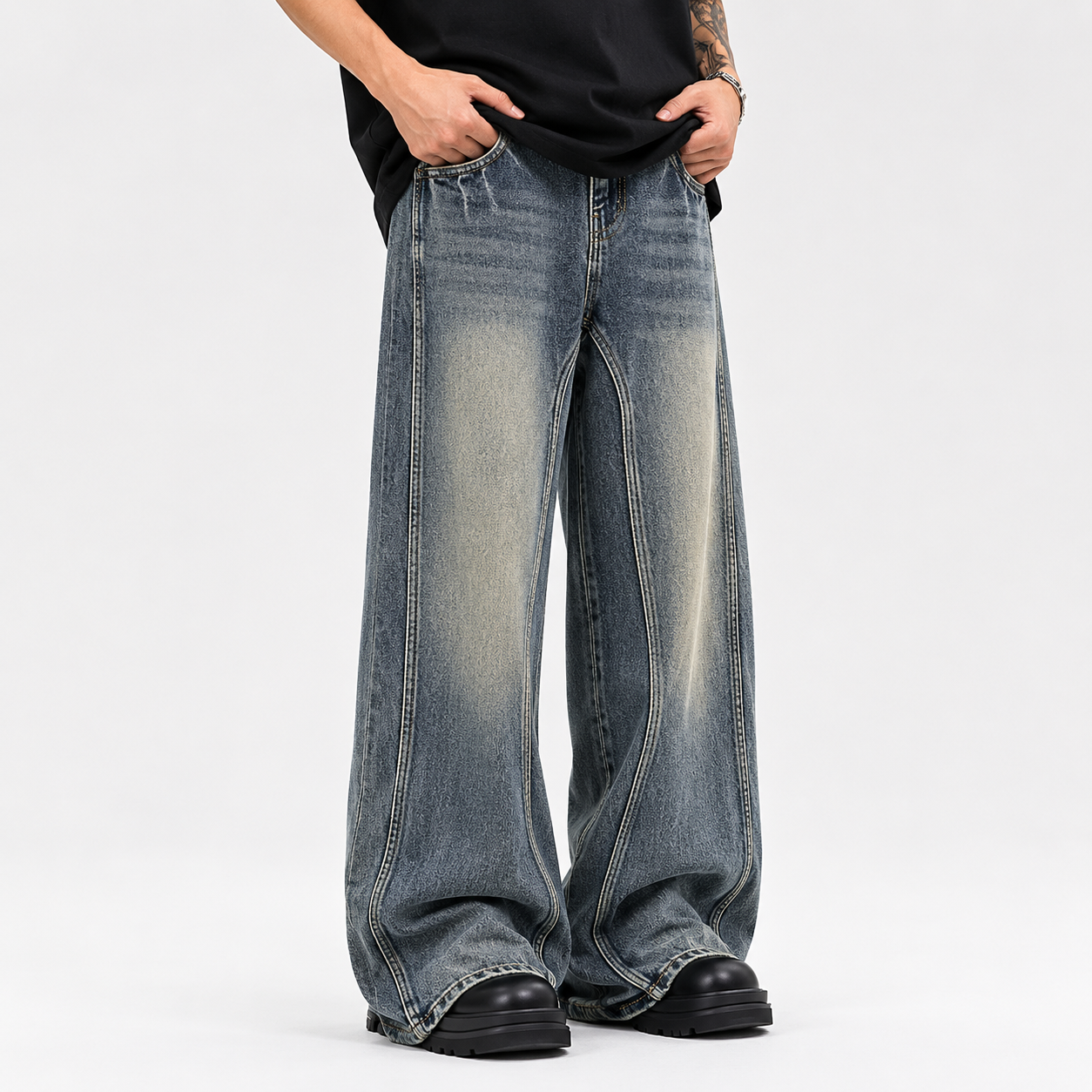 High Street Loose Draping Wide Leg Pants