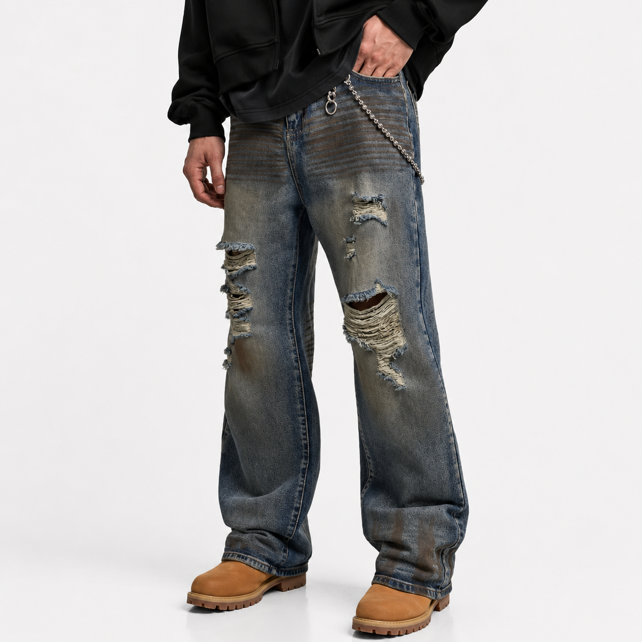 Baggy Distracted Jeans For Men