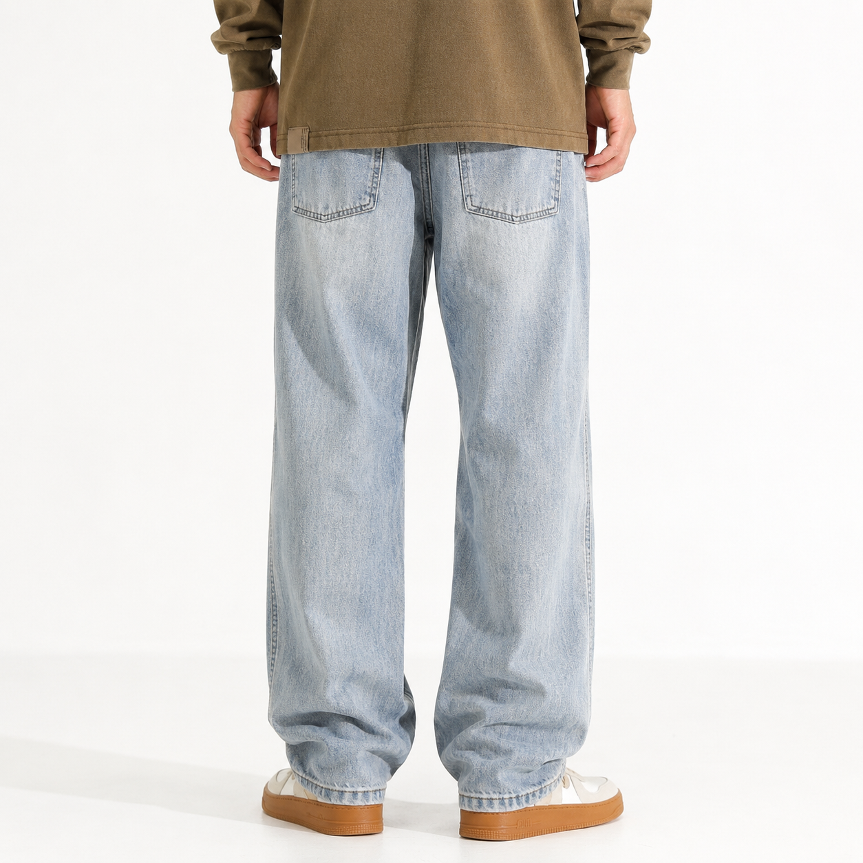 Men's Washed Distressed Straight Fit Jeans