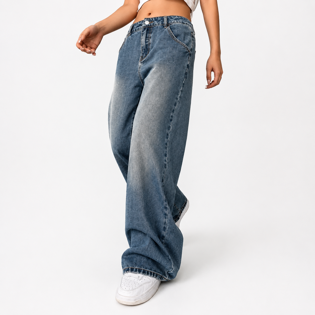 American Women’s Washed Vintage Denim Pants